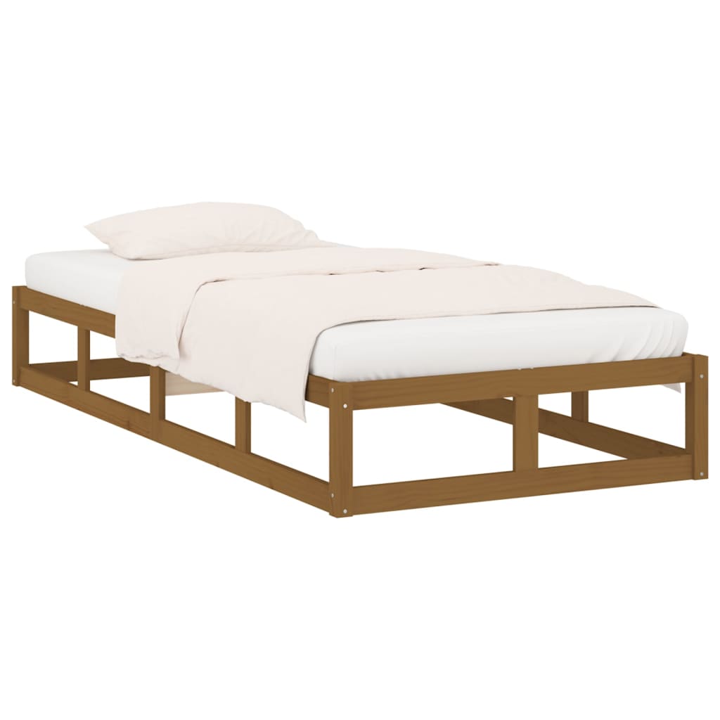 vidaXL Bedframe massief hout honingbruin 100x200 cm afbeelding
