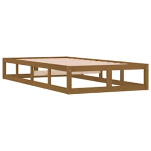 Rám postele medově hnědý 100 x 200 cm masivní dřevo - obrázek 4