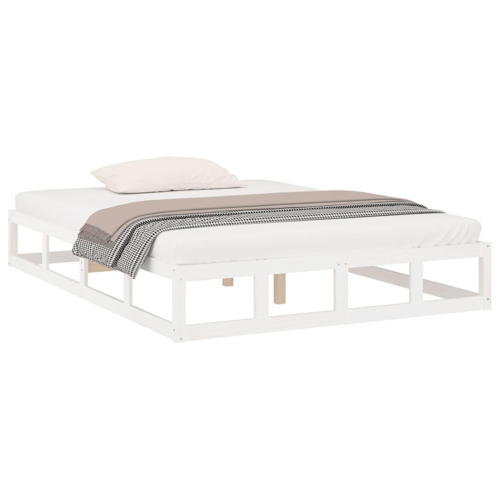 vidaXL Bedframe massief hout wit 120x200 cm afbeelding
