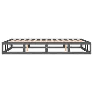 Rám postele šedý 150 x 200 cm King Size masivní dřevo - obrázek 7