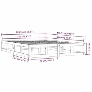 Rám postele 160 x 200 cm masivní dřevo - obrázek 9