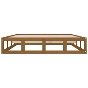 Rám postele medově hnědý 200 x 200 cm masivní dřevo - obrázek 5