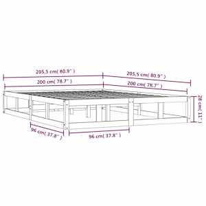 Rám postele medově hnědý 200 x 200 cm masivní dřevo - obrázek 9