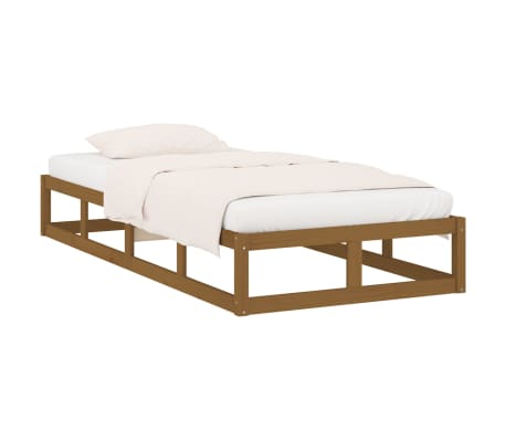 vidaXL Estructura cama individual madera maciza marrón miel 75x190 cm