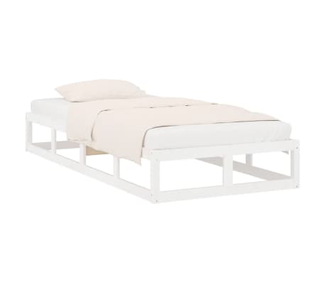 vidaXL Bed Frame without Mattress White 90x190 cm Single Single Solid Wood
