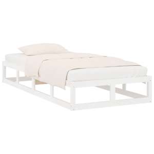 vidaXL Bed Frame without Mattress White 90x190 cm Single Single Solid Wood