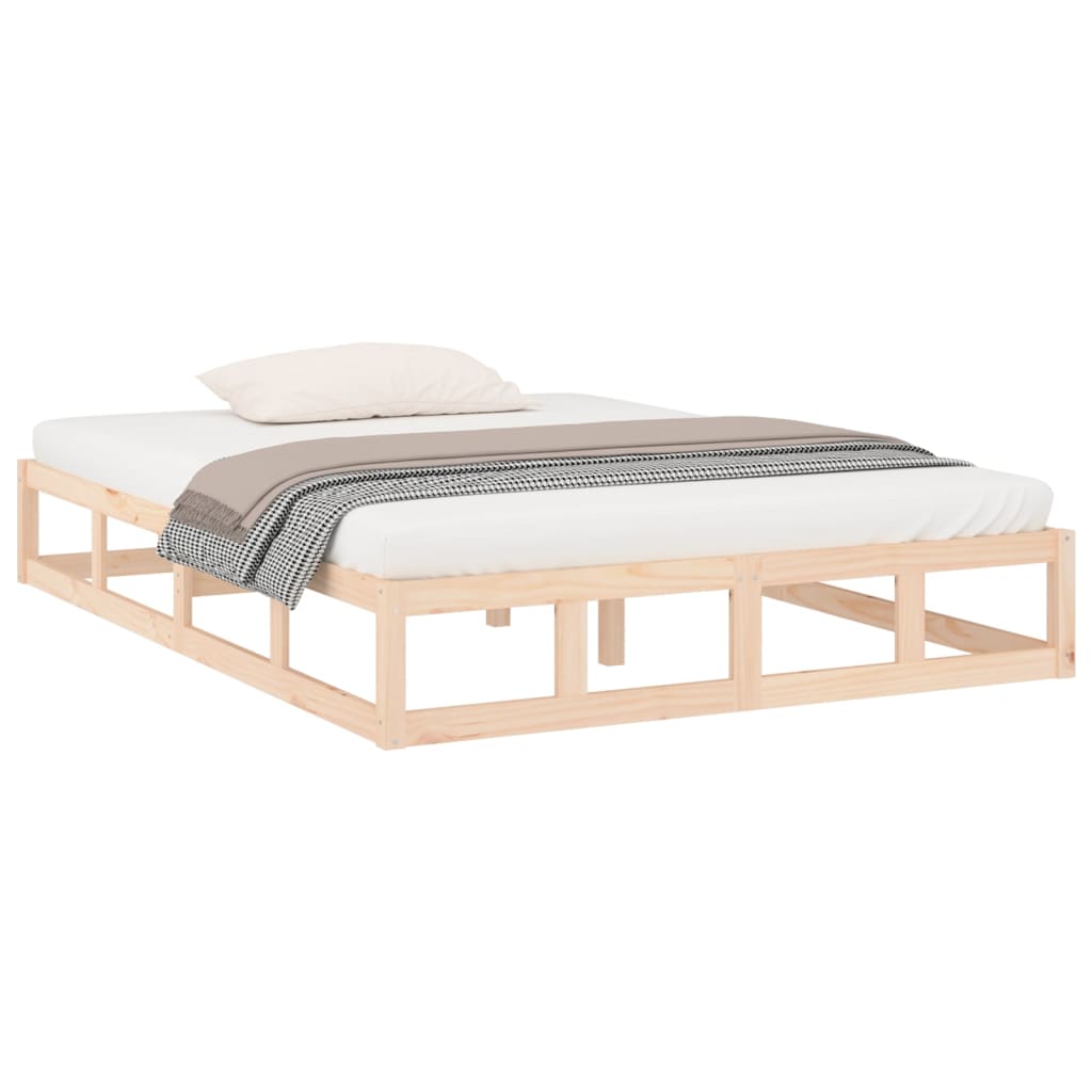 vidaXL Bedframe massief hout 140x190 cm afbeelding