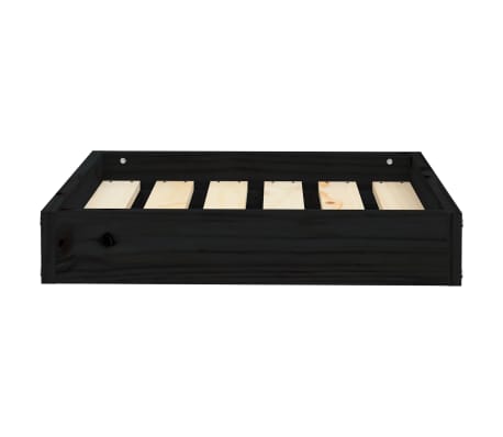 vidaXL Hondenmand 51,5x44x9 cm massief grenenhout zwart