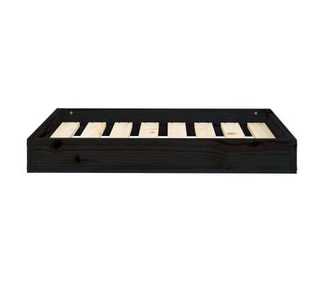 vidaXL Hundebett Schwarz 71,5x54x9 cm Massivholz Kiefer