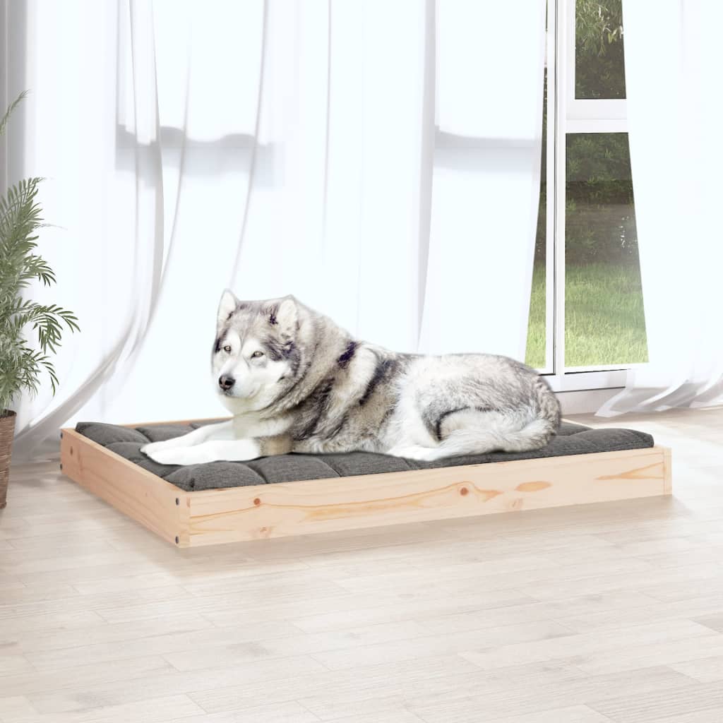 Lit en bois de pin naturel pour grand chien - 101,5x74x9 cm
