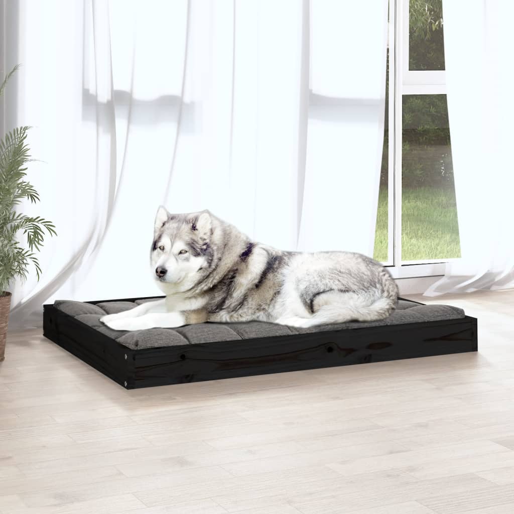 Lit en bois de pin noir pour grand chien - 101,5x74x9 cm