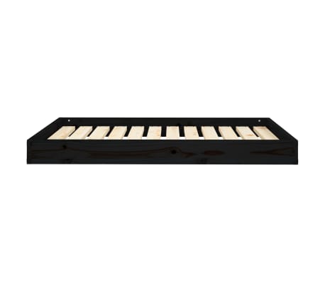 vidaXL Hondenmand 101,5x74x9 cm massief grenenhout zwart