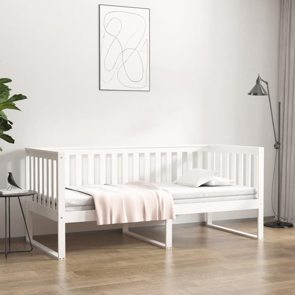  Denná posteľ biela 90x190 cm borovicový masív