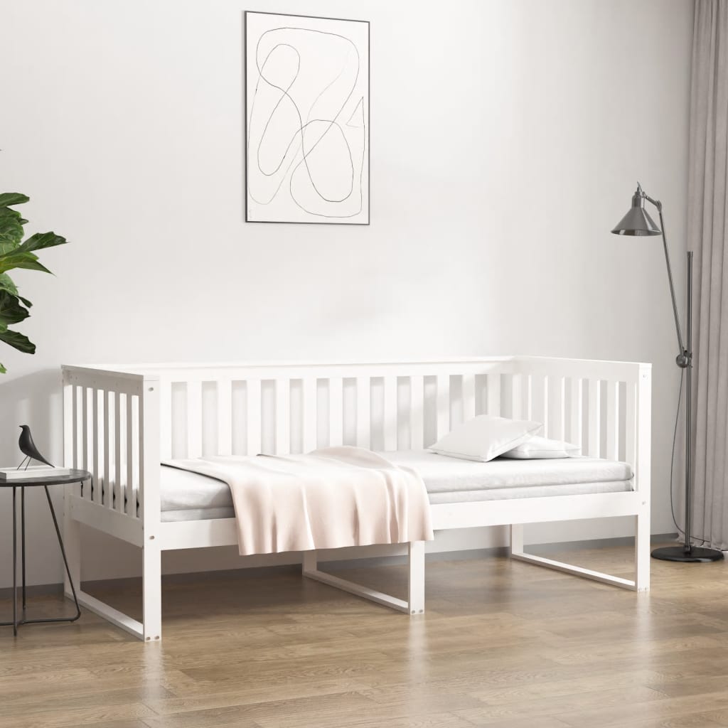 vidaXL ��ko dzienne bez materaca, bia�e, 90x190 cm, drewno sosnowe