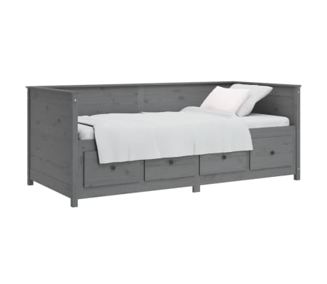 vidaXL Denná posteľ sivá 100x200 cm borovicový masív