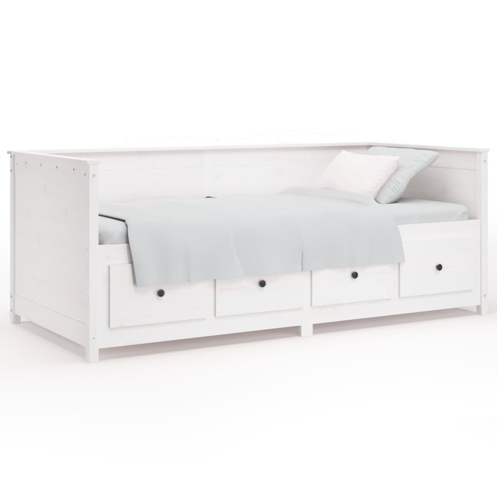 vidaXL Slaapbank 90x200 cm massief grenenhout wit