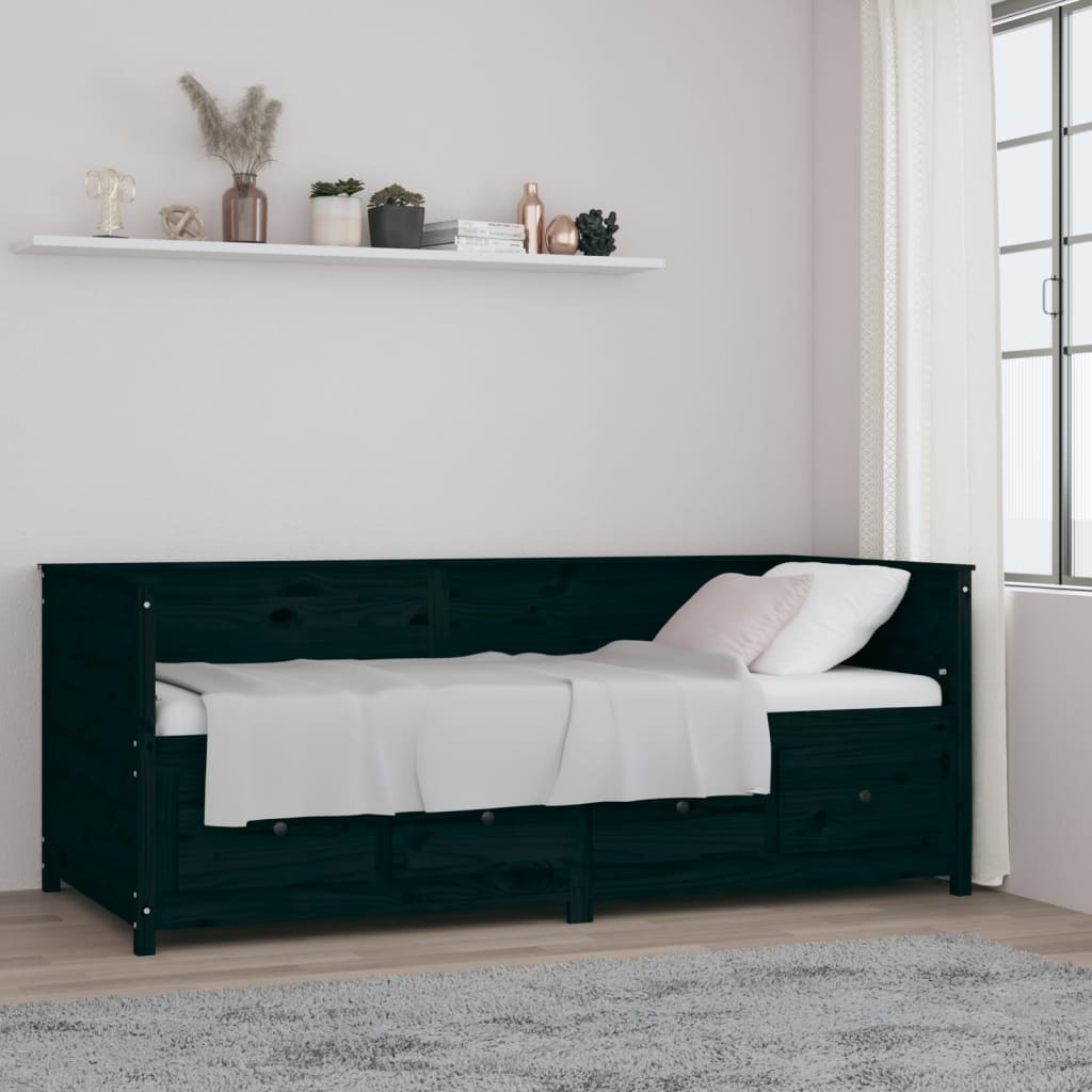 Sofá cama madera maciza de negro 90x200 cm - Bechester - Reinventando la experiencia comprar muebles