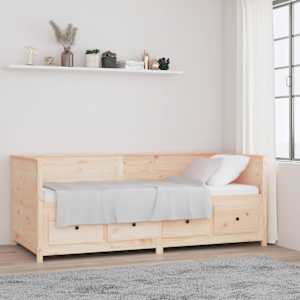 Izvlečna postelja brez vzmetnice 80x200 cm trdna borovina