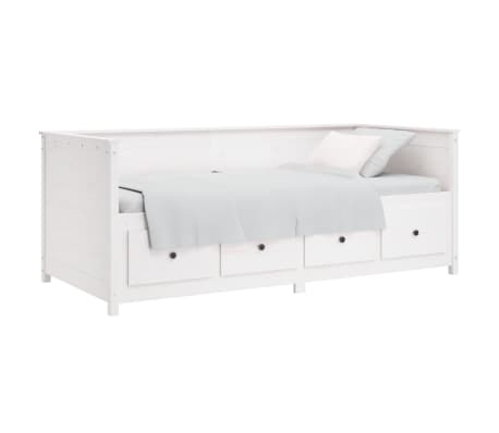 vidaXL Slaapbank zonder matras 75x190 cm massief grenenhout wit