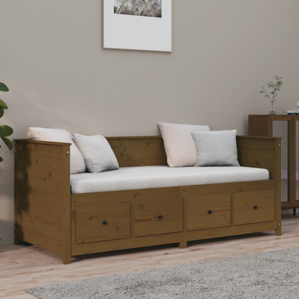 Day Bed Honey Brown 75x190 Cm Solid Wood Pine VidaXL 15 width=274