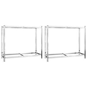 2patrové regály na pneumatiky 2 ks stříbrné 110x40x110 cm ocel - obrázek 2