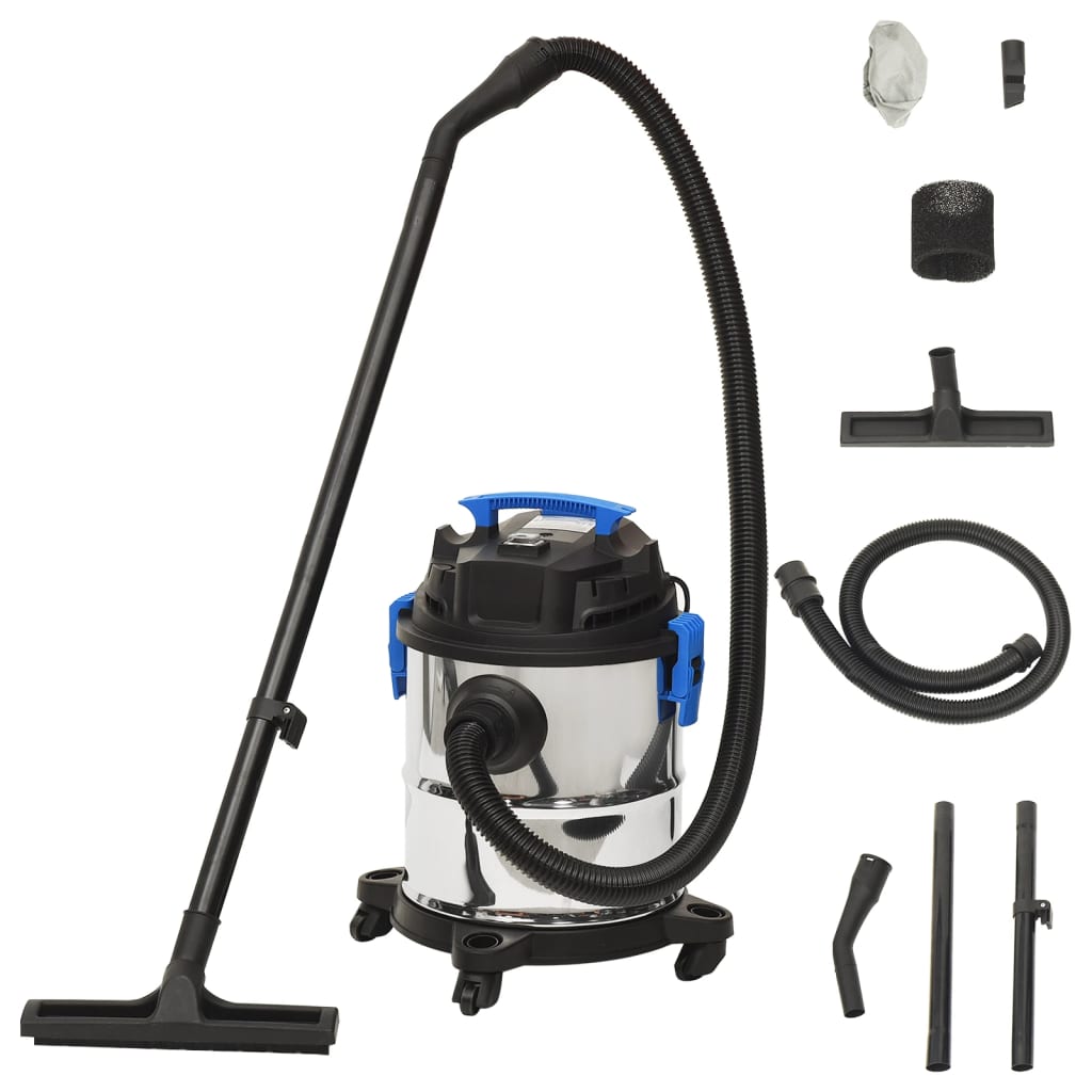 vidaXL Wet Dry Vacuum Cleaner 1200 W 20 L Silver