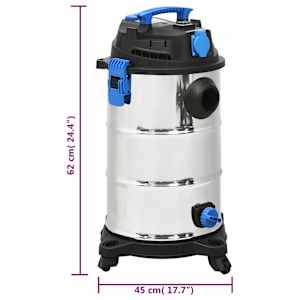 Vysavač na suché a mokré vysávání 1 200 W 30 l stříbrný - obrázek 11