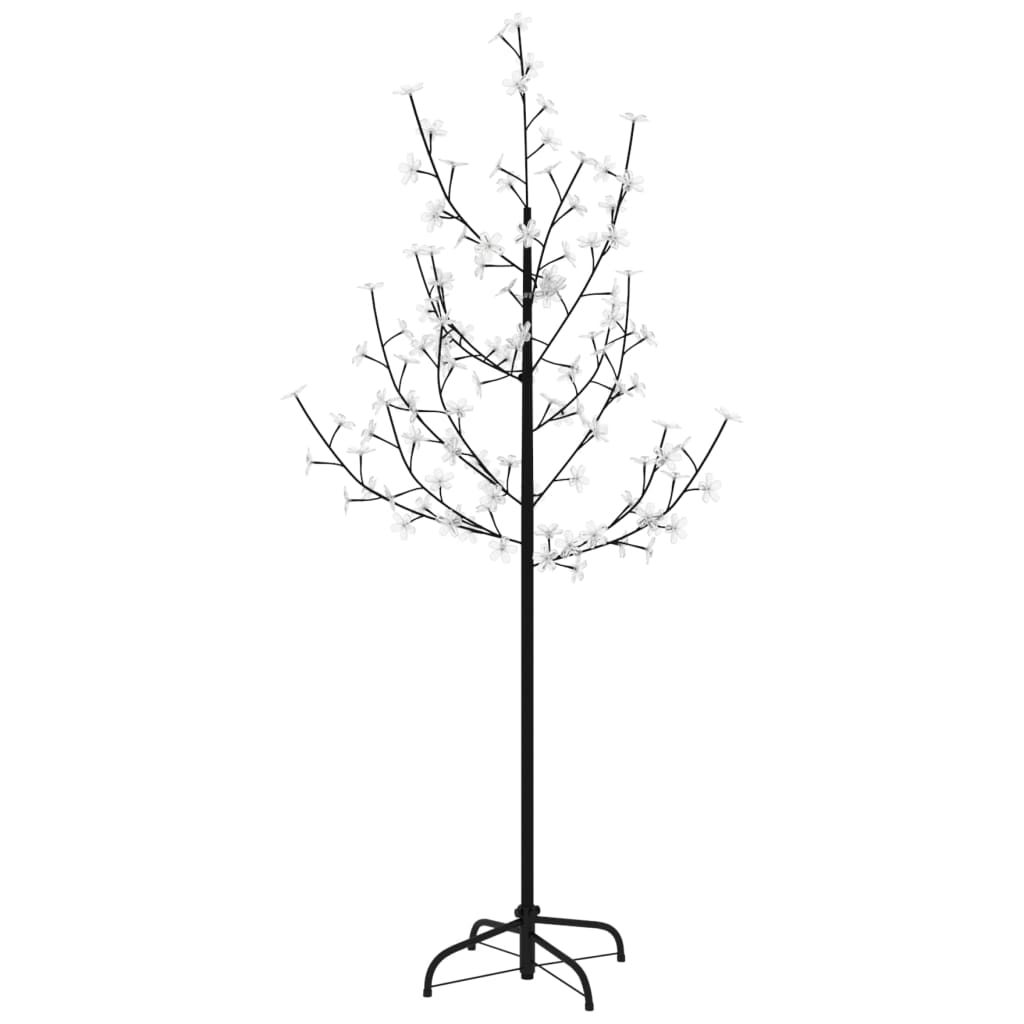 Copac cu flori de cireș, alb cald, 84 LED-uri, 120 cm