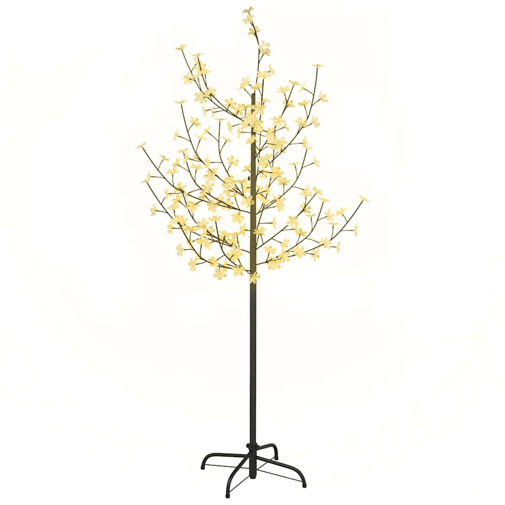 vidaXL Kvitnúca čerešňa LED strom teplé biele 120 LED svetlá 150 cm