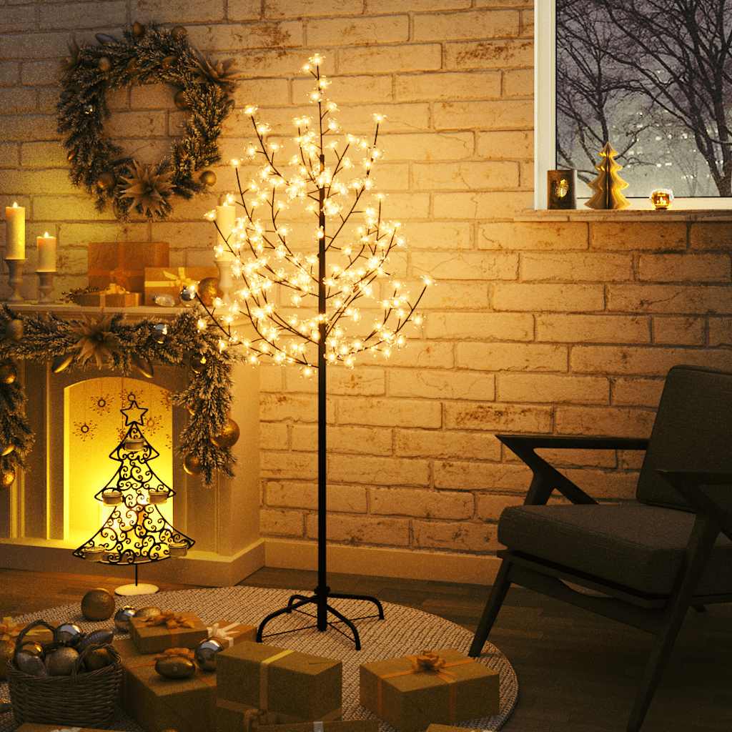 Arbre à LED fleur de cerisier 120 LED Blanc chaud 150 cm