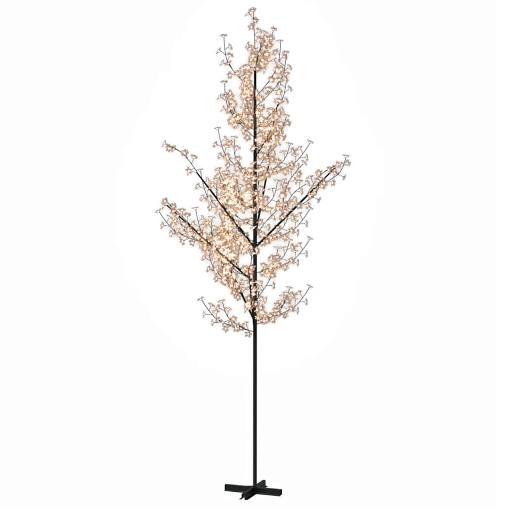 vidaXL Rozkvetlá třešeň s 672 teplými bílými LED 400 cm