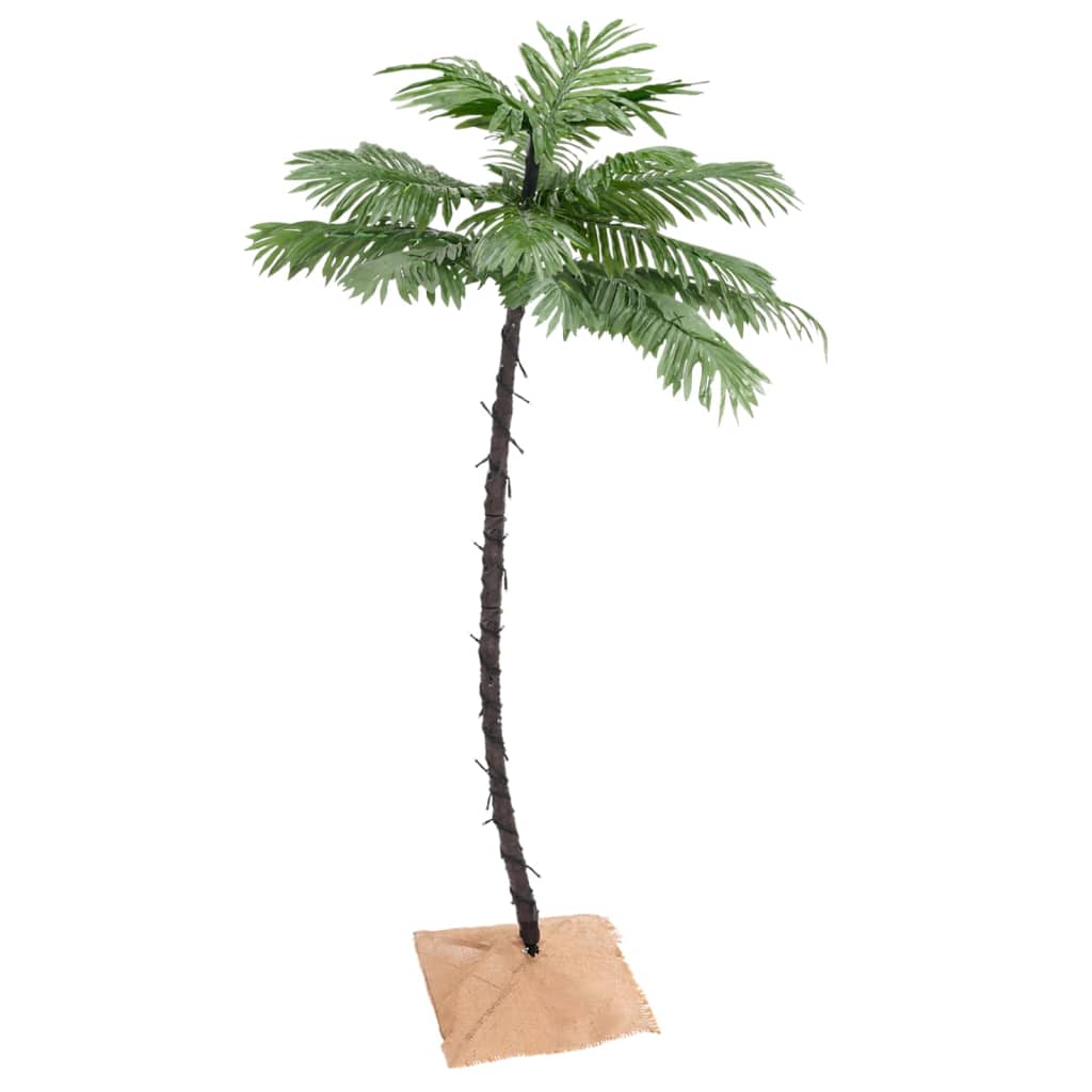 Künstliche Palme mit 88 LEDs Warmweiß 150 cm
