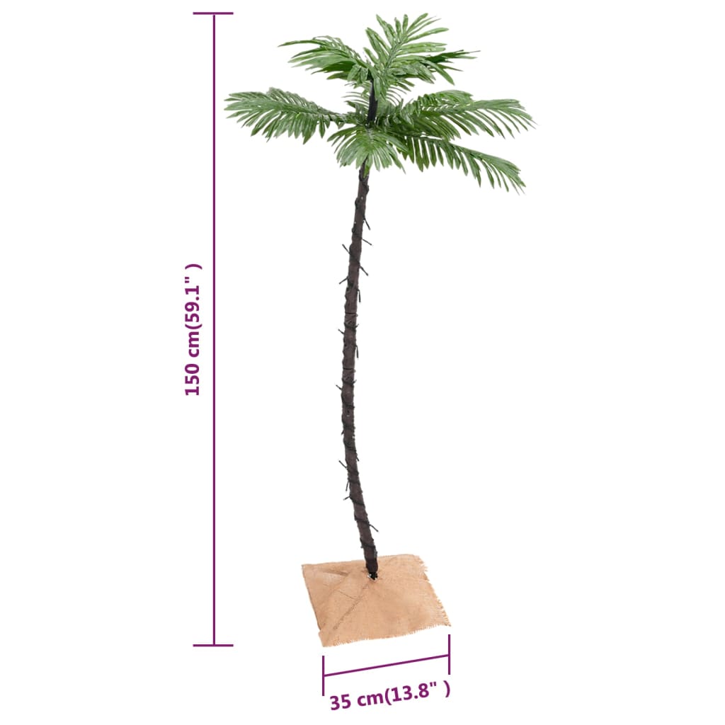 Künstliche Palme mit 88 LEDs Warmweiß 150 cm | Stepinfit.de