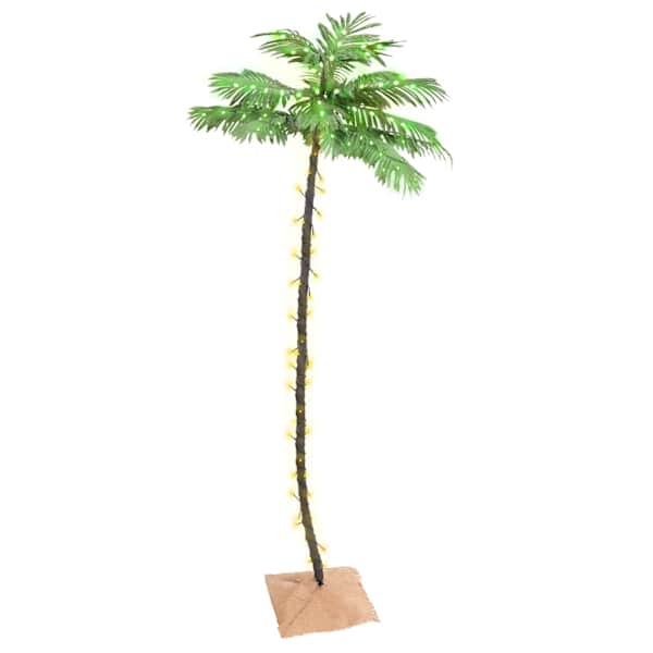 vidaXL LED palmipuu soe valge 136 LEDi 220 cm