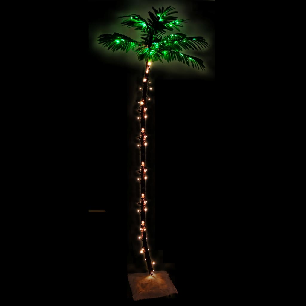 Künstliche Palme mit 136 LEDs Warmweiß 220 cm | Stepinfit.de