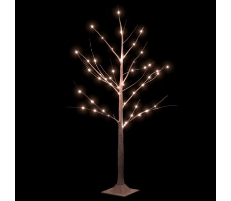 vidaXL Δέντρο Λευκή Σημύδα με 48 LED Θερμό Λευκό 120 εκ.
