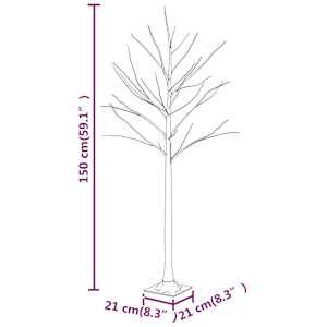 Bílá bříza 72 teplých bílých LED diod 150 cm - obrázek 8