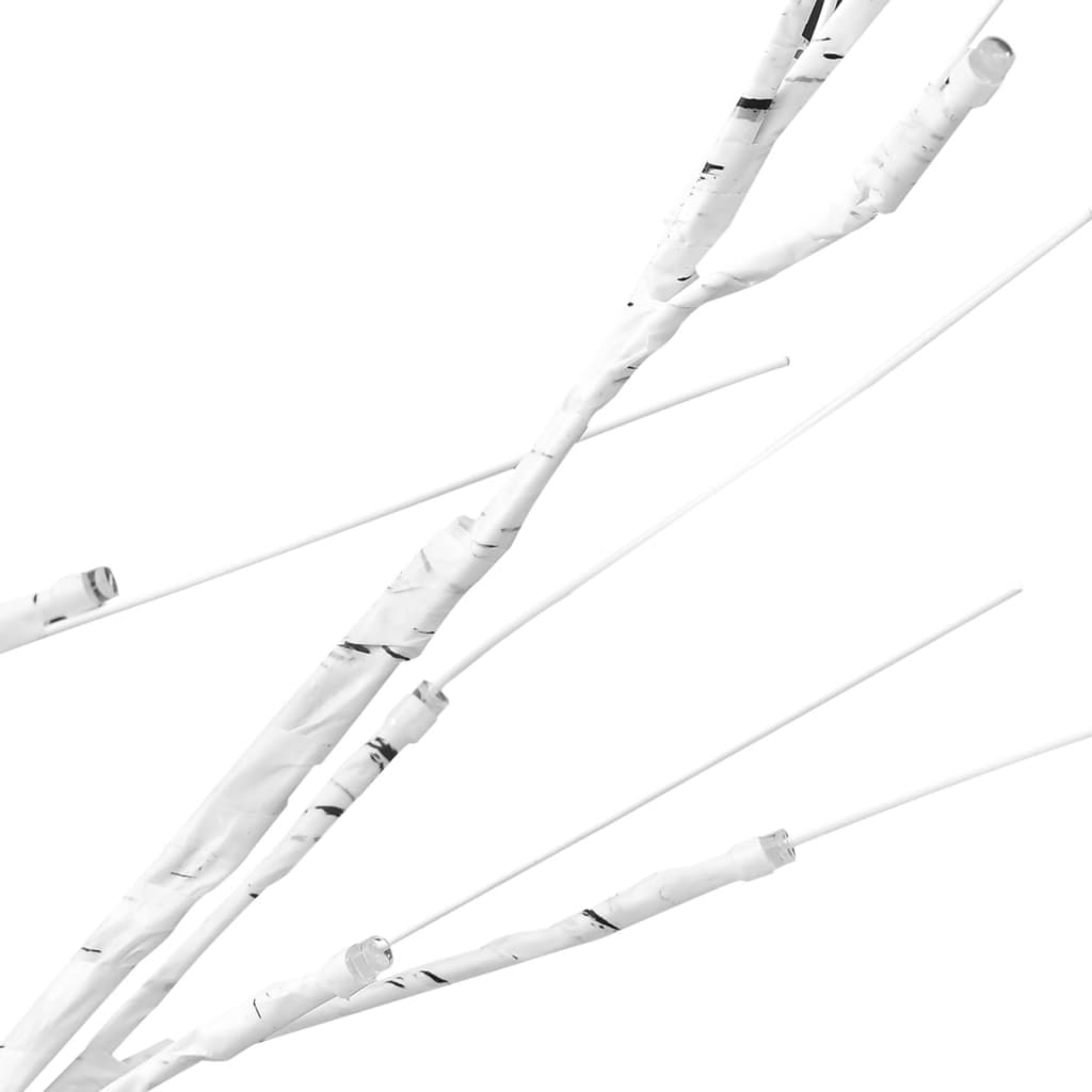 Bílá bříza 96 teplých bílých LED diod 180 cm