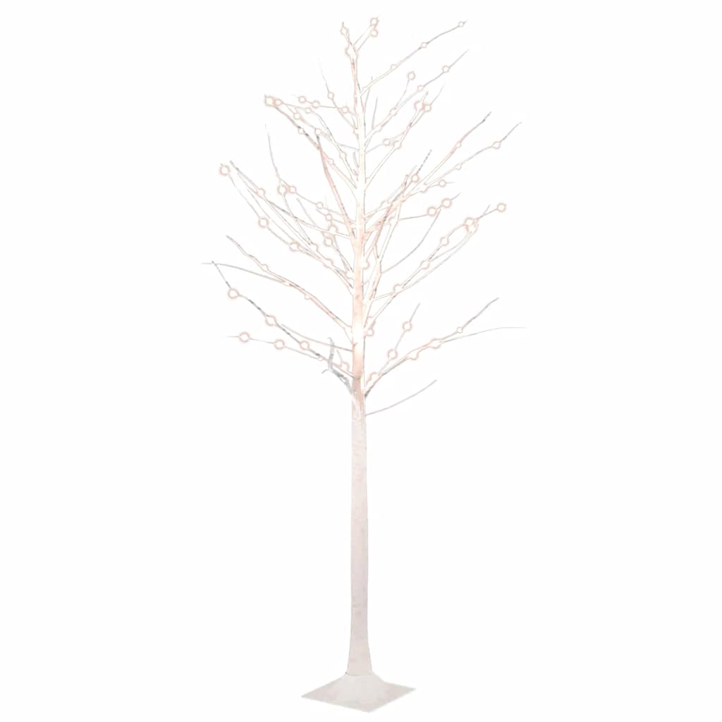 vidaXL Bílá bříza 128 teplých bílých LED diod 220 cm