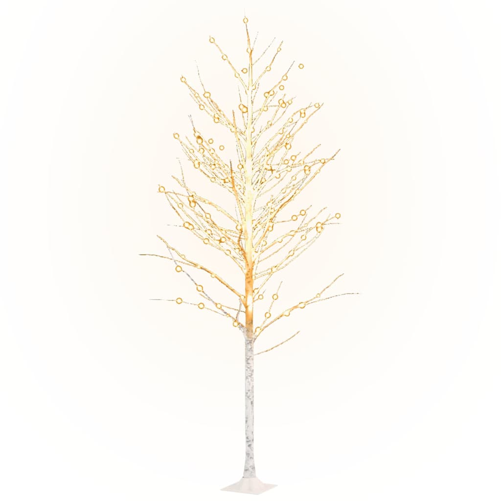 vidaXL LED strom s dizajnom bielej brezy 240 teplých bielych LED 300cm