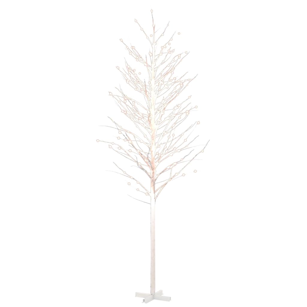 vidaXL Bílá bříza 672 teplých bílých LED diod 400 cm