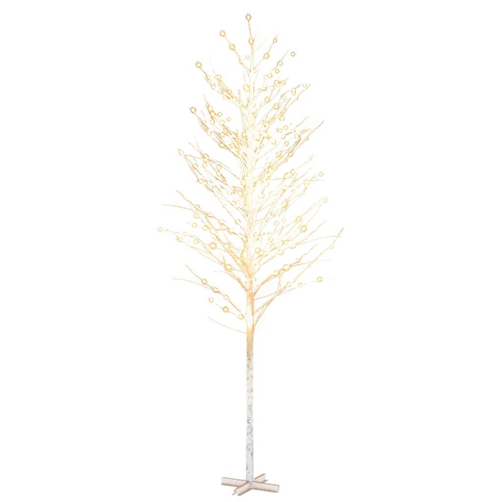 vidaXL LED strom s dizajnom bielej brezy 672 teplých bielych LED 400cm