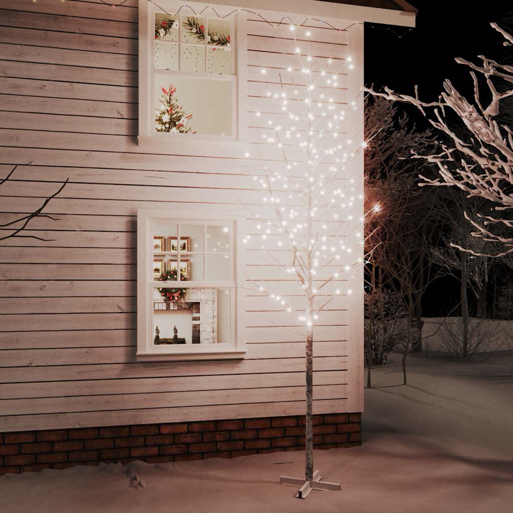 vidaXL LED-Birke Warmweiß 672 LEDs 400 cm