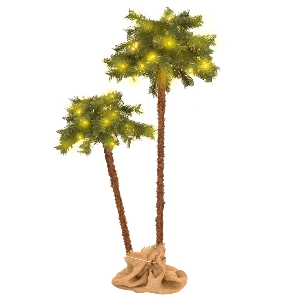 Dvi dirbtinės palmės su LED lemputėmis, 125cm ir 210cm | Stepinfit