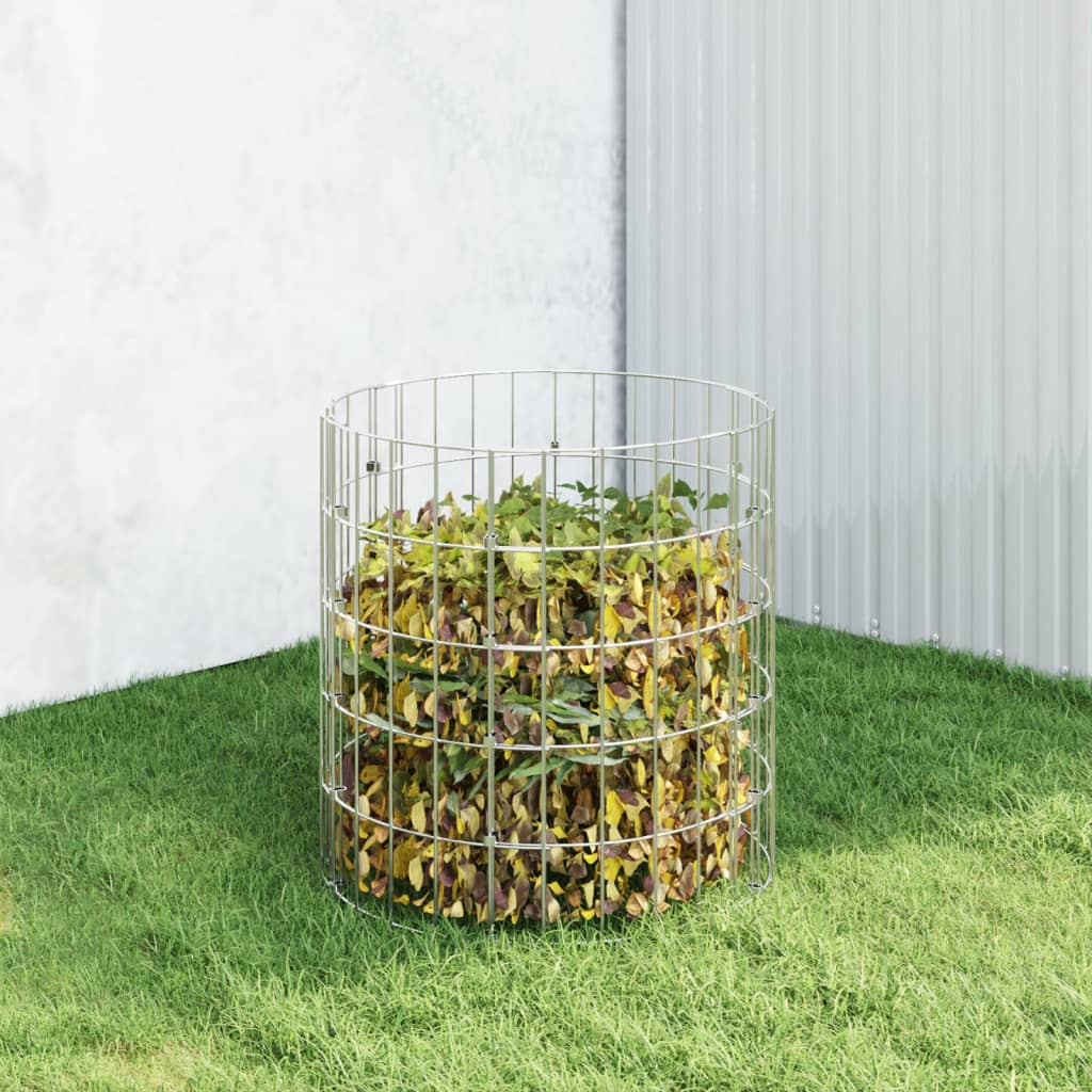 vidaXL kompostbeholder Ø50x50 cm galvaniseret stål
