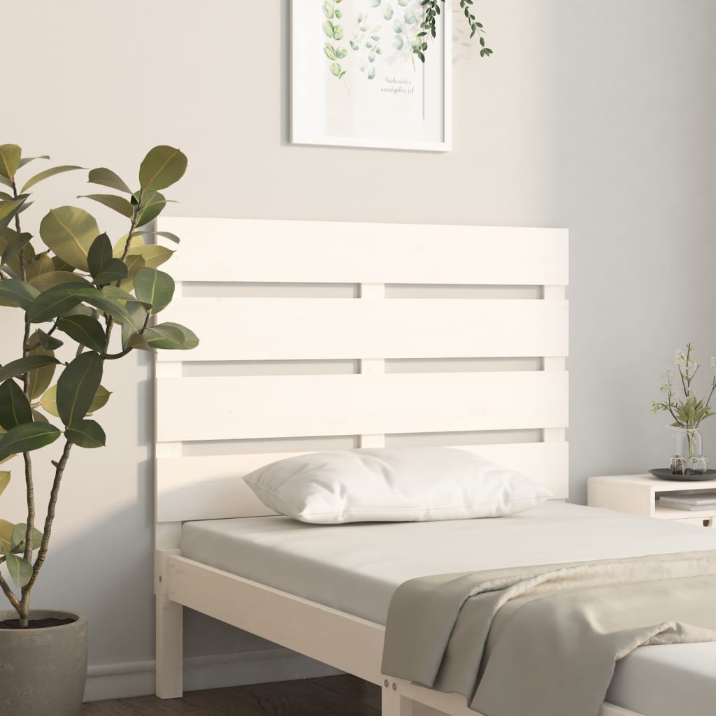 vidaXL TÄƒblie de pat, alb, 90x3x80 cm, lemn masiv de pin