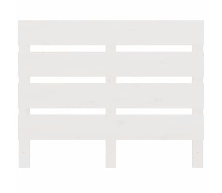 vidaXL Табла за спалня, бяла, 100x3x80 см, бор масив