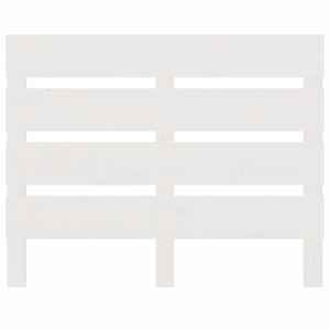 vidaXL Табла за спалня, бяла, 100x3x80 см, бор масив
