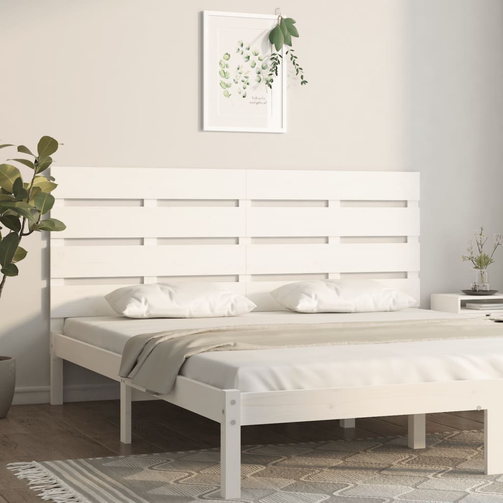 vidaXL TÄƒblie de pat, alb, 140x3x80 cm, lemn masiv de pin