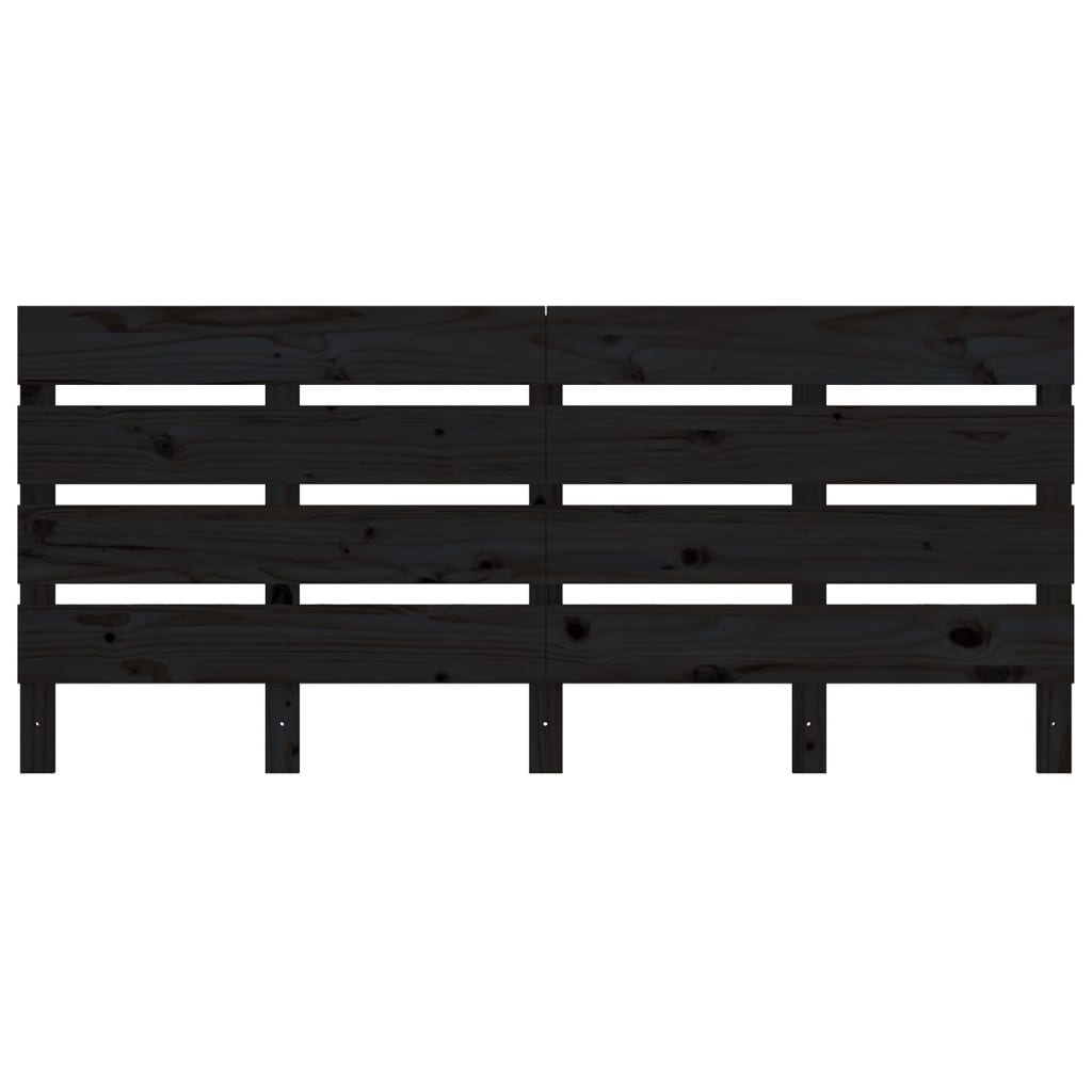 vidaXL Headboard Black 200x3x80 cm Solid Wood Pine